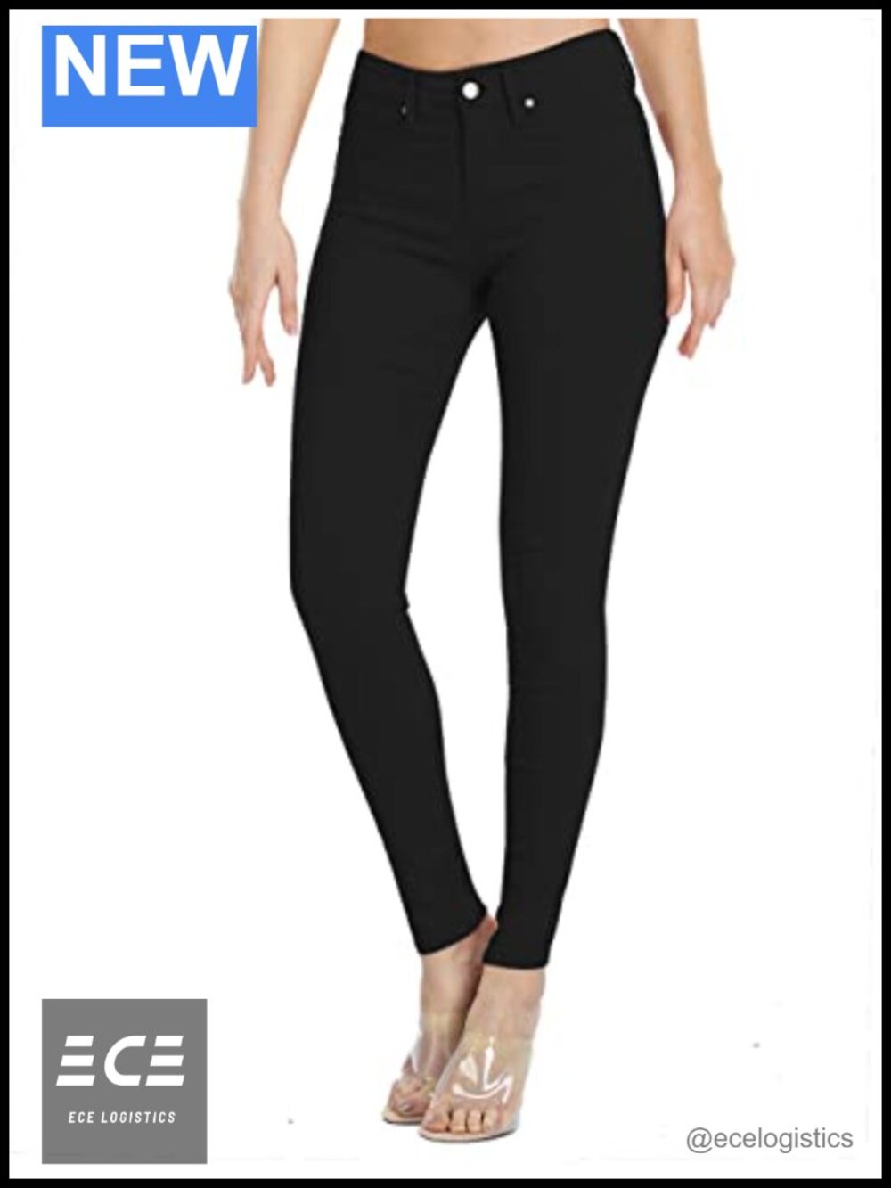 Women's Hyper Ultra Stretch Mid-Rise Skinny Jeans Comfy Jegging
